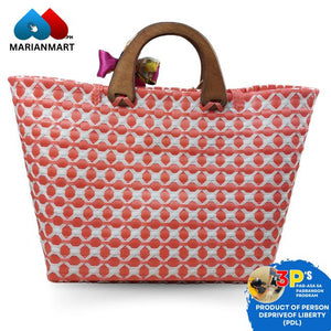 Peach Diamond Folder Type Premium Weaved Bag