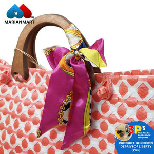 Peach Diamond Folder Type Premium Weaved Bag