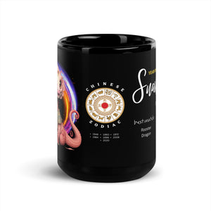 Chinese Zodiac Snake Black Glossy Mug