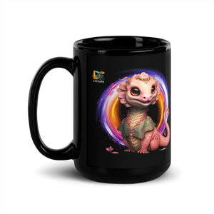 Chinese Zodiac Snake Black Glossy Mug