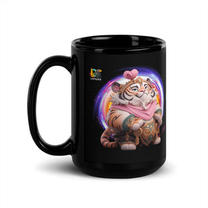 Chinese Zodiac Tiger Black Glossy Mug