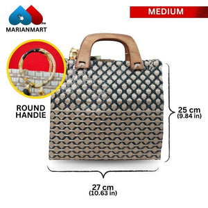 Golden Diamond Weaved Bag